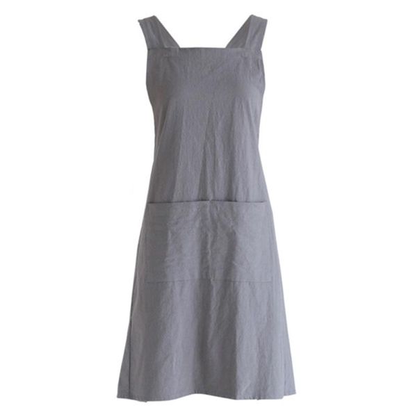 

apron kitchen washed cotton linen aprons for cooking baking flower shop garden work clean dress woman uniform lady