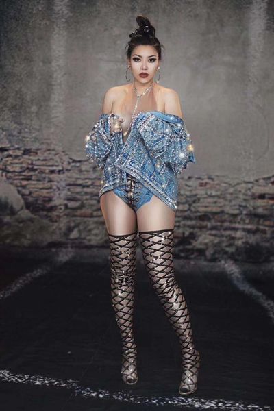 

pants elastic crystals costume femals long sleeve outfit dj ds coat celebrity club party clothes, Black;white