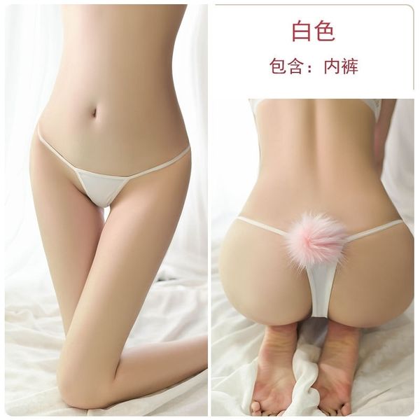 

gsm0 guiruostyle fun bunny girl women's underwear plush short tail thong role playing underwear 651, Red;black