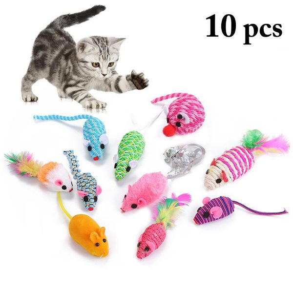 

10pcs little mouse cat toy realistic sound pet toys mice for cats gatos products productos para mascotas