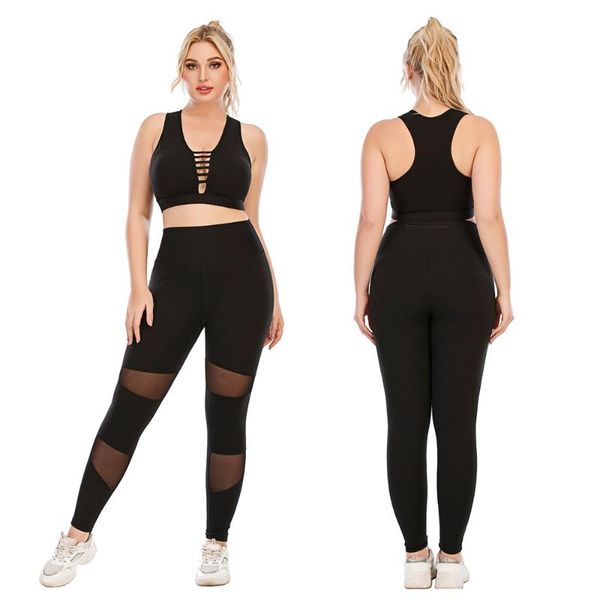 

yoga outfit women sport bra hollow out running vest sleep underwear padded and pants breathable fitness clothes sets