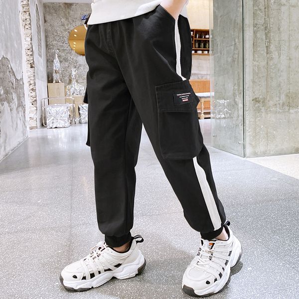 

2021 childrens sports pants spring new cotton casual baby trousers loose fashion boy trousers baby casual trousers with feet, Blue