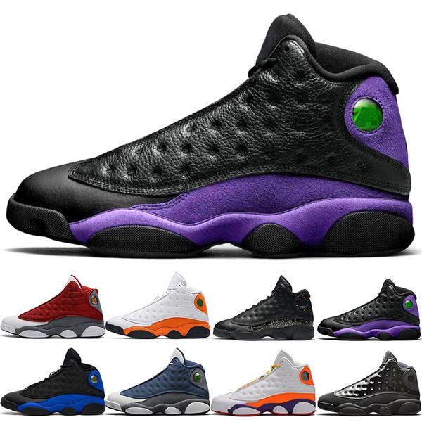 

discount 13 men basketball shoes 13s red flint starfish hyper royal court purple reverse bred mens trainers sport sneakers size 40-47