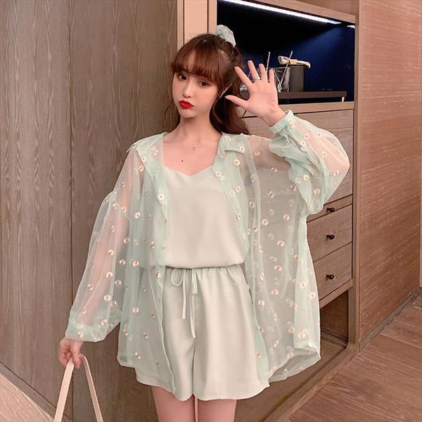 

summer fashion casual clothing womens tanks mesh sunscreen halter shorts plus size s 2xl thin breathable women, White