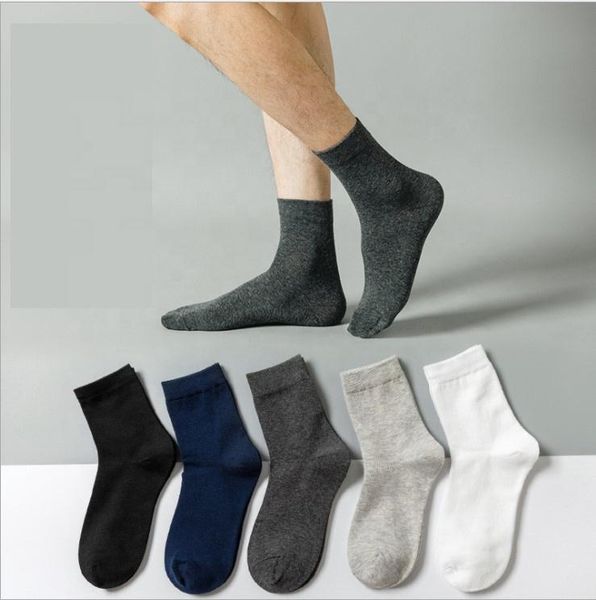 

men's socks cotton plain work dress for black