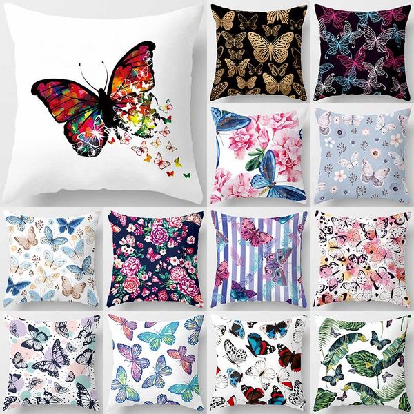 

cushion/decorative pillow covers decorative home decore butterfly pattern embroidered cushion cover pink throw pillows pillowcase