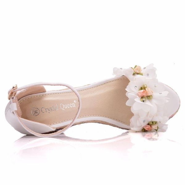 

sandals 9cm peep toe high heel white lace flower wees sandals platform tassels shoes plus size, Black