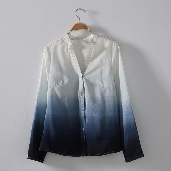 

women's blouses & shirts elegant women ladies v-neck blouse chiffon shirt long sleeve button down casual clothes, White