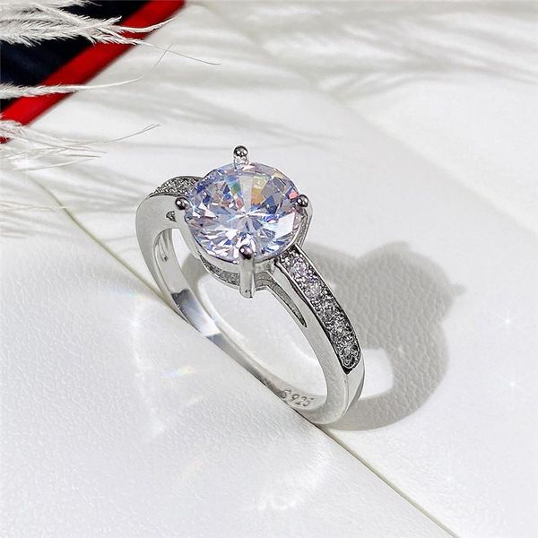 

wedding rings caoshi classic bride bands shiny round zirconia accessories for women delicate design promise gift drop, Slivery;golden