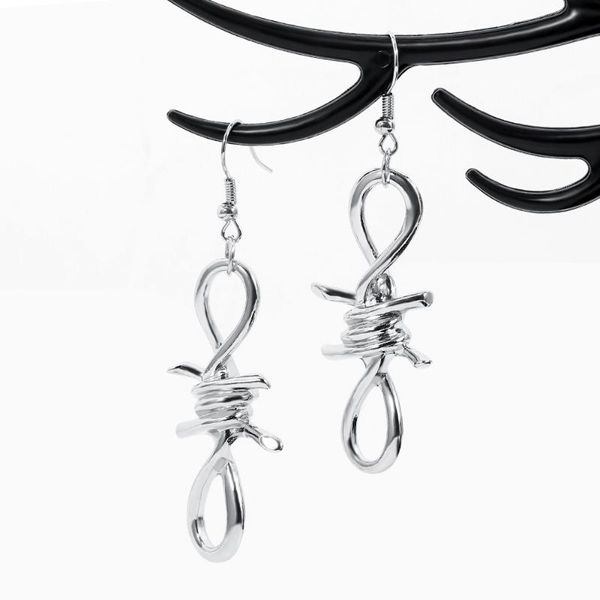 

harajuku thorns earrings metal hip-hop fashion gift for women street ferity styles charm eardrop jewelry party accessories dangle & chandeli, Silver