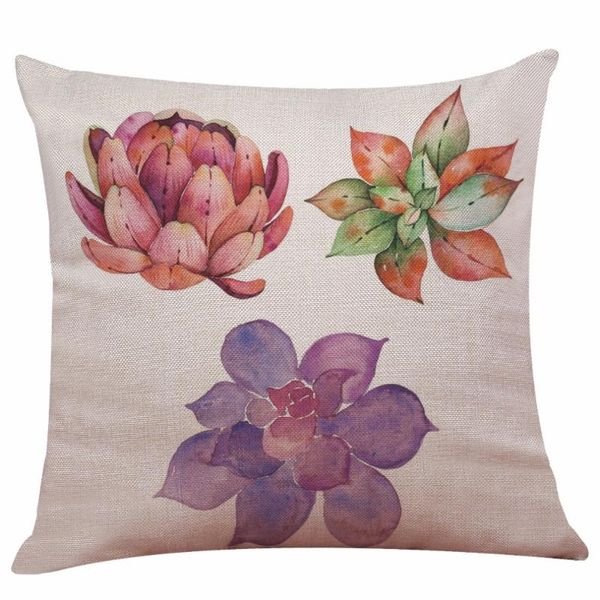 

pillow case pillowcase cucculent plants printing polyester and linen hold single-sided cover 45x45cm cojines