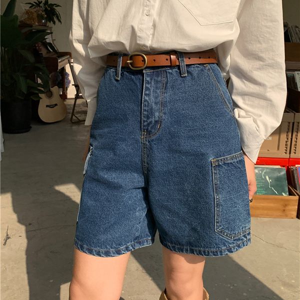 

women's shorts korean hzirip loose fashion high-waist trend ladies denim shorts all-match summer casual solid female gdx0, White;black