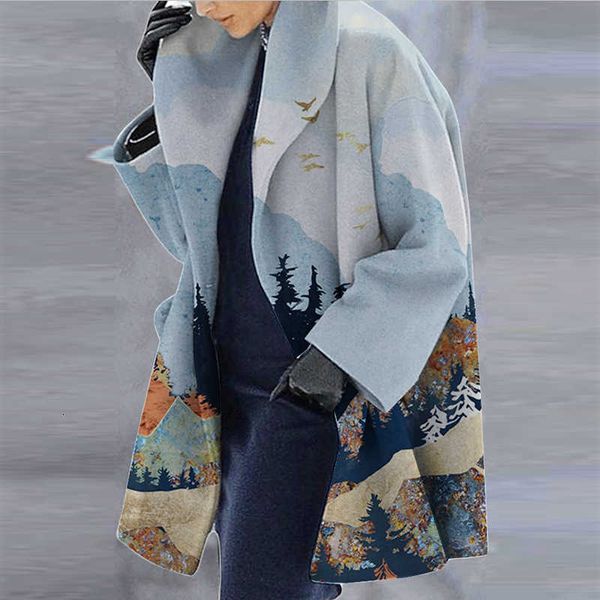 

luxury evening dress women's long sleeve waistls printed woolen coat in autumn and winter 2021, Black;gray