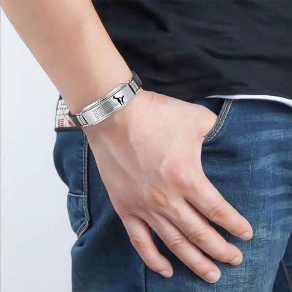 

to my son/daughter bracelets engraved inspirational message cuff wristband birthday graduation xmas gift for teens@88 bangle, Black