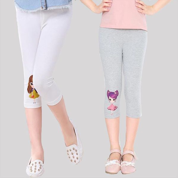 

girls leggings cotton cartoon children summer pants for clothing elastic skinny kids trousers 3 4 6 8 10 12 years, Blue