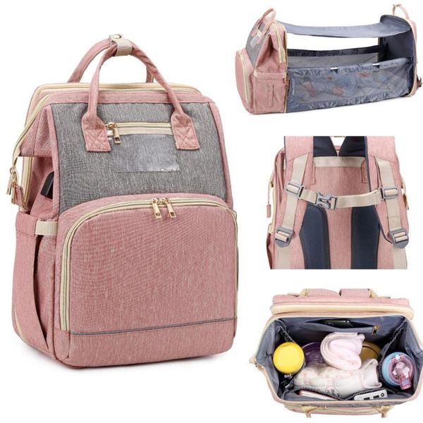 

diaper bags mother and baby backpack folding portable large-capacity multi-function outing bed waterproof practical