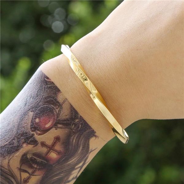 

bangle stainless steel bracelet jewelry open c-shaped twisted line fashion men and women couple braceletzz42, Black