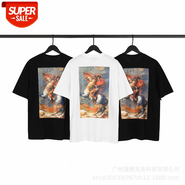 

double line eentials napoleon limited 3d direct injection printing short-sleeved t-shirt #js6r, White;black