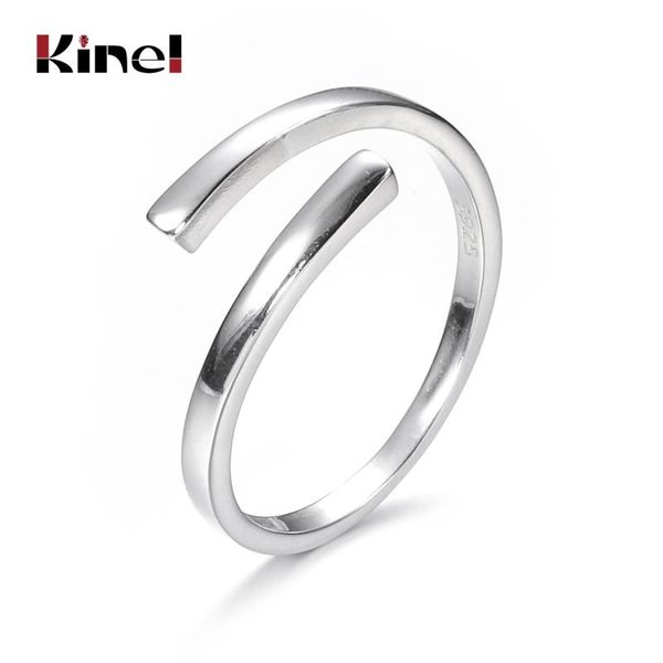 

cluster rings kinel arrivals 925 sterling silver open woman jewelry minimalist ring fine party gift bague bijoux, Golden;silver