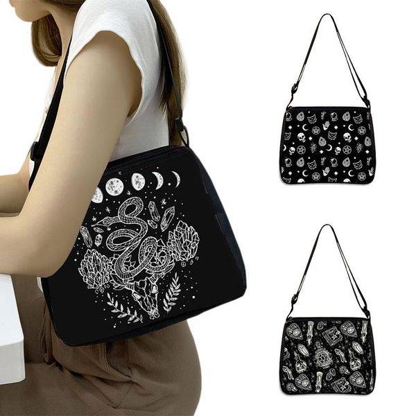Evening Bags Gothic Girl / Witch Wicca Handbags Retro Leisure Shoulder Women Cross Handle Bag Underarm Female Clutch Totes