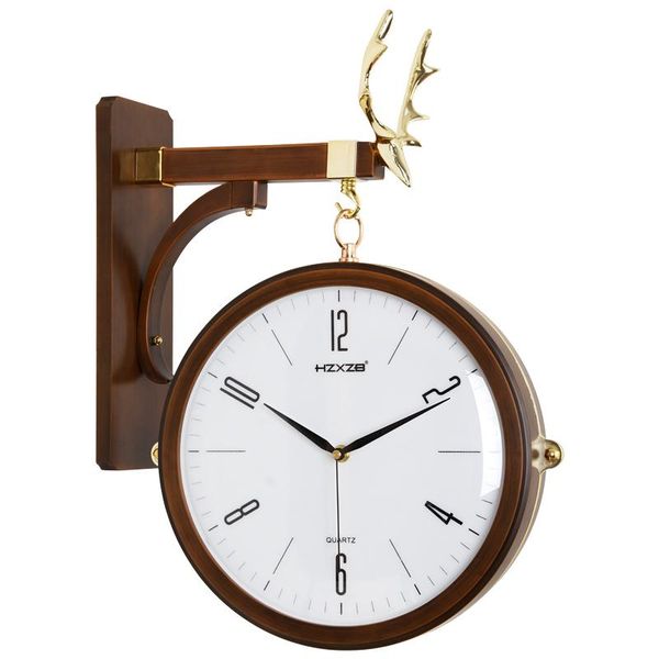 

wall clocks luxury european clock double-sided living room kitchen silent large retro reloj pared home decorations qab50wc