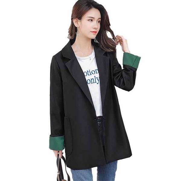 

women's suits & blazers plus size xl-5xl spring autumn women black jackets fashion casual female long sleeve loose coats g209, White;black