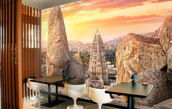 

wallpapers [self-adhesive] 3d weilu pasha temple in the sunset 0023wall paper mural wall print decal murals
