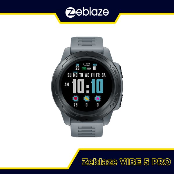 

zeblaze vibe 5 pro color touch display smartwatch heart rate multi-sports tracking smartphone with notifications wr ip67 watchg, Slivery;brown