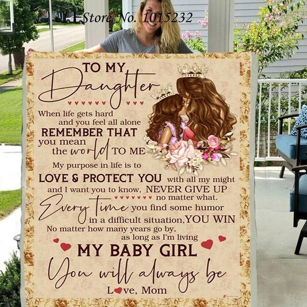 

blankets letter blanket to my daughter 3d printed fleece for beds thick quilt fashion throw from love mom gift w13