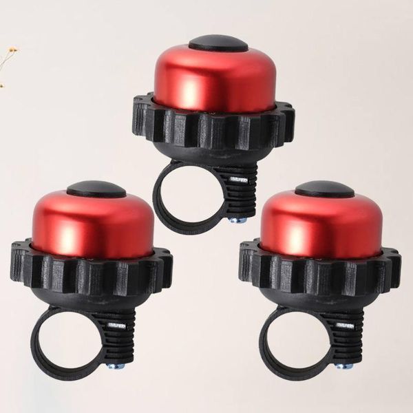 

bike horns 3pcs vintage bell rotating cycle practical horn accessories (red)