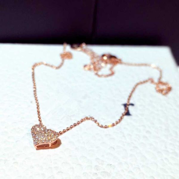

pendant necklaces luxury bling zircon love heart shape necklace exquisite feminia women choker wedding bridal jewelry, Silver
