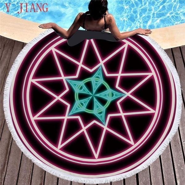 

towel microfiber summer geometry beach towell with tassels for yoga picnic mat blankets large round tapestry home decor