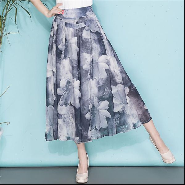 

womens pant xxxxl women wide leg pants loose skirt female high waist summer thin section trousers ladies clothing, Black;white