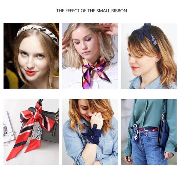 

scarves women silk tie bag scarf handle handbag female, Blue;gray