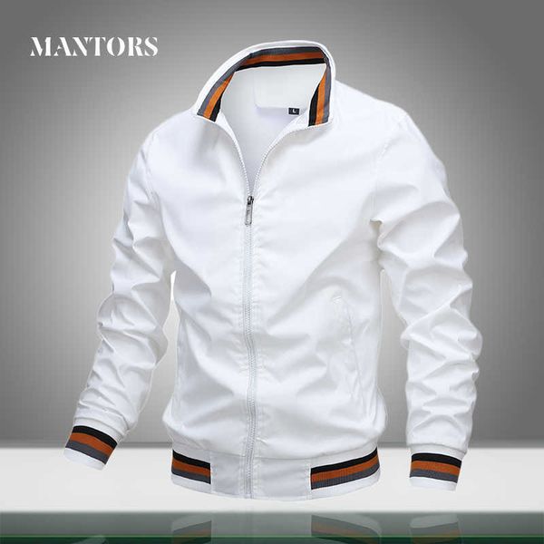 

casual jackets men 2021 spring new mens windbreaker bomber jacket solid color men cargo baseball coats outerwear slim streetwear x0621, Black;brown