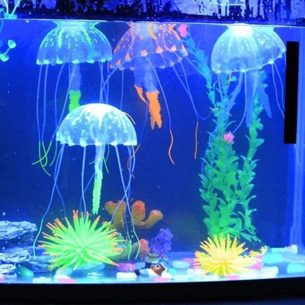 

decorations fish tank fluorescent glowing beauty artificial fake jellyfish ornament aquarium household family home accessories drop