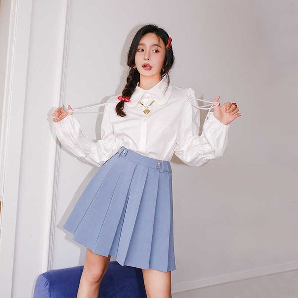 

skirt autumn women's pleated 2021 a-line frh and lovely women, Black