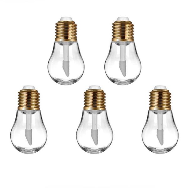 

storage bottles & jars 5 pcs 6ml light bulb shaped gold empty transparent lipgloss tubes plastic lip tube mini sample cosmetic containe