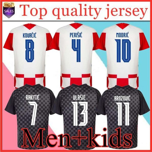 

men modric + kids kit 2020 2021 national team mandzukic home away orsic soccer jersey perisic rakitic srna kovacic brozovic rebic foot, Black