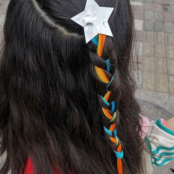 

sparkling laser hair wig clips girls butterfl star kids extension pins party dance headdress ponytail accessories, Slivery;white
