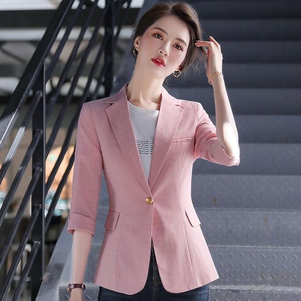 

women blazers summer solid color jacket half sleeve blazer & suits 2067 women's, White;black