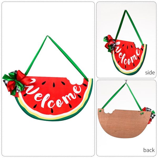 

decorative objects & figurines summer wooden welcome wall hanging decor watermelon shape sign decoration accessories