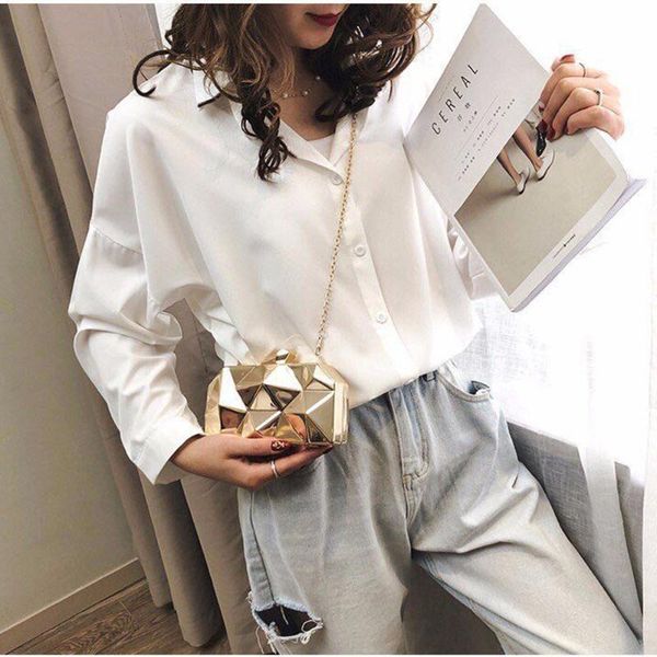 

korean version of ins super fire irregular three-dimensional small bag fashion female tide net red metal messenger waist bags