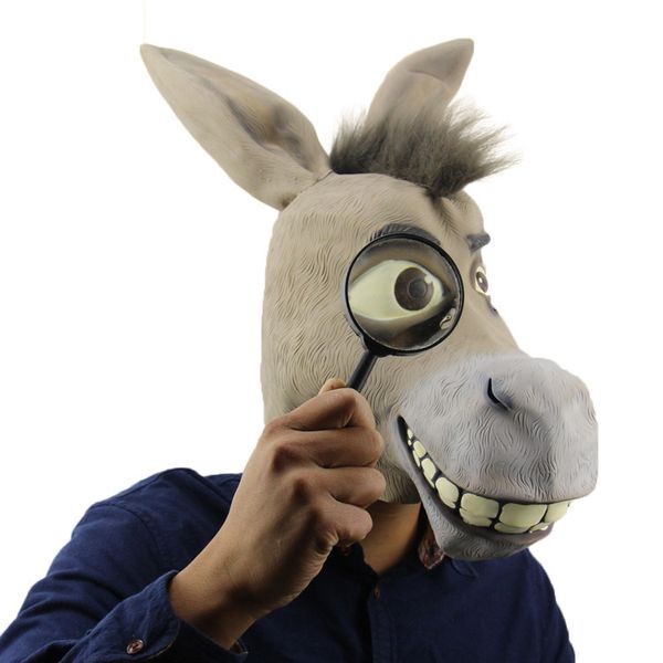 

mask halloween funny cute paunchy donkey masquerade ball props latex animal