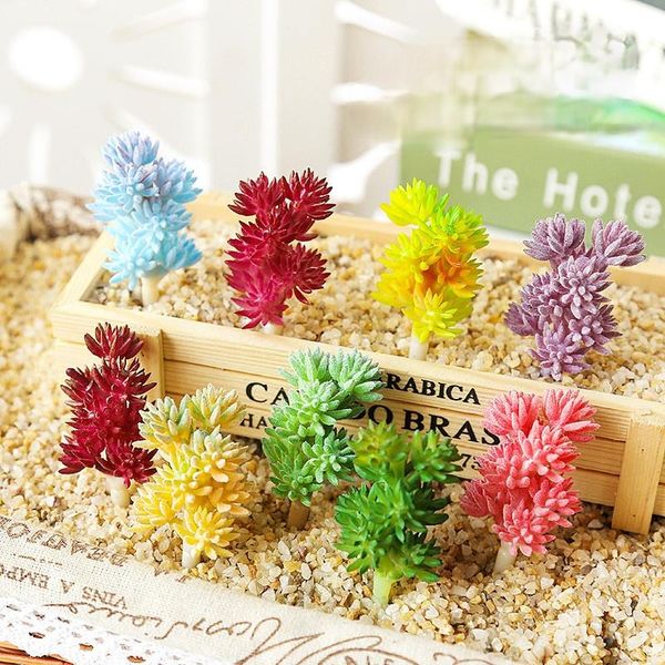 

decorative flowers & wreaths 9 colors edelweiss flocking artificial succulents fake plants home decor wall hanging