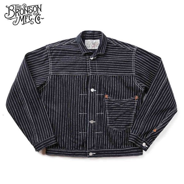 

downs bronson wabash stripes seage denim jean jacket vintage clothing unwash, Black