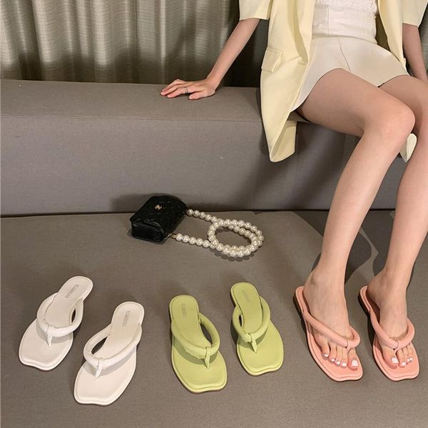 

slippers women flip flops summer outside flat with shoes fashion ladies casual female slides sandals for lady, Black