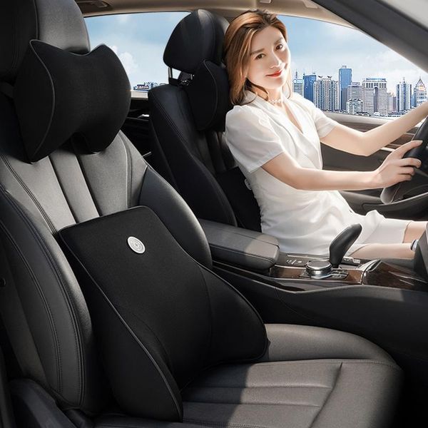 

seat cushions memory foam car neck pillows lumbar support soft headrest for the waist back pillow cushion relieve pain accessories