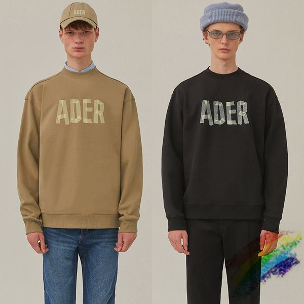 

hoodies fw ader error sweatshirts men women adhesive paper style letter printing adererror crewneck streetwear hoodie, Black