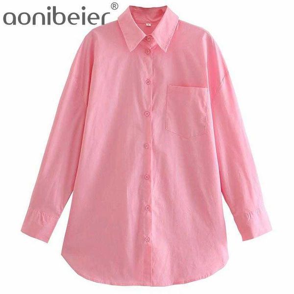 Doce Meninas Rosa Solta Camisa Verão Moda De Moda Ombro Curvo Hem Mulheres Casuais Blusas Slit Side Feminino Long Tops 210604